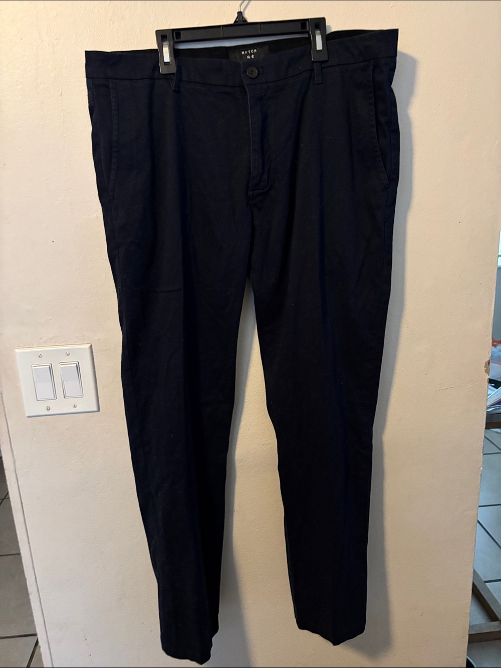 Slim Tapered Black Chino Pants